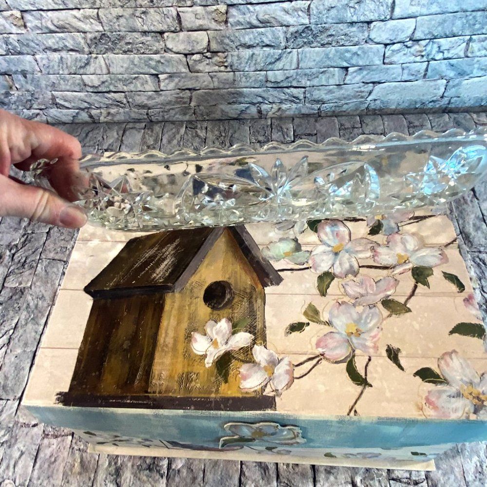 Anchor Hocking Vtg Glass Rectangular Serving Dish Early American Vtg Glassware